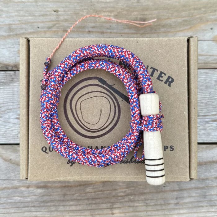 Red, white, and blue (stars and stripes cord) miniature whip hatband