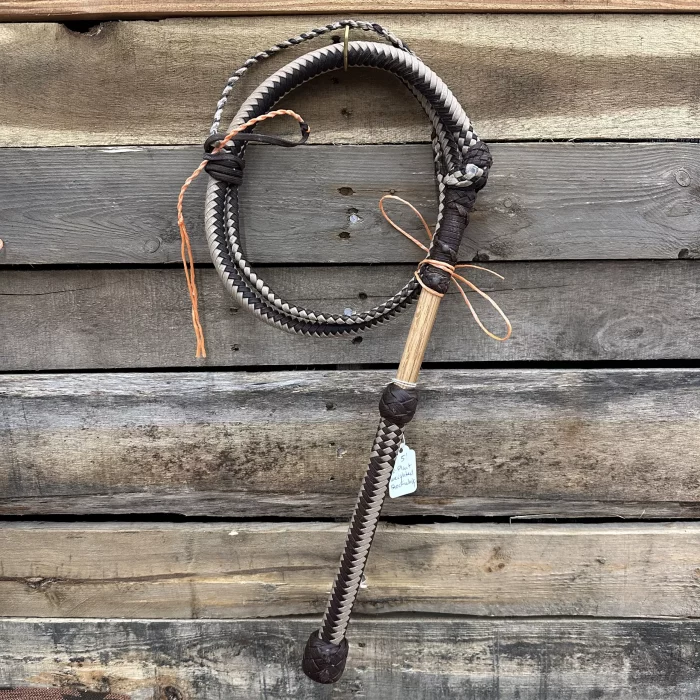 Weighted 5 Foot Stock Whip in Chocolate, Walnut Brown and Tan
