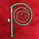 Custom Green and White Weighted Nylon Stock Whip